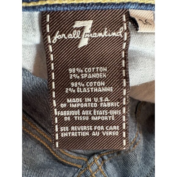 7 For All Mankind Kaylie Jeans Flared Leg Mid-Rise Denim Blue Womens Size 27 - Picture 15 of 16
